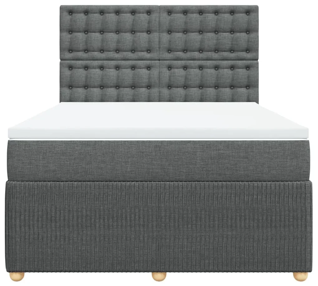 Giroletto a molle con materasso grigio scuro 140x190 cm tessuto