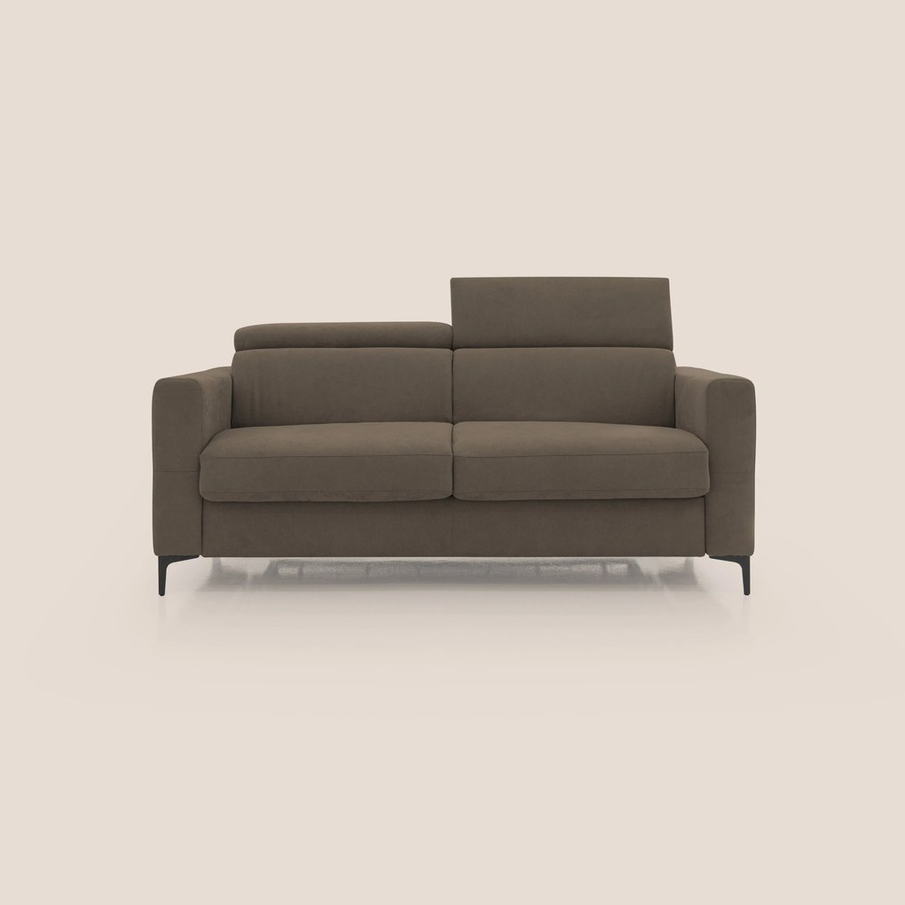 Gardenia divano letto materasso alto 18 cm con poggiatesta reclinabili e rivestimento impermeabile T02 marrone