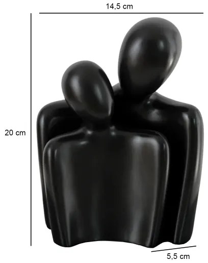 Elegante decorazione da tavolo nera, 20 x 5,5 x 14,5 cm