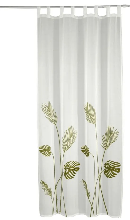 Tenda sottile bianca/verde in voile 135x245 cm – Sehlbach