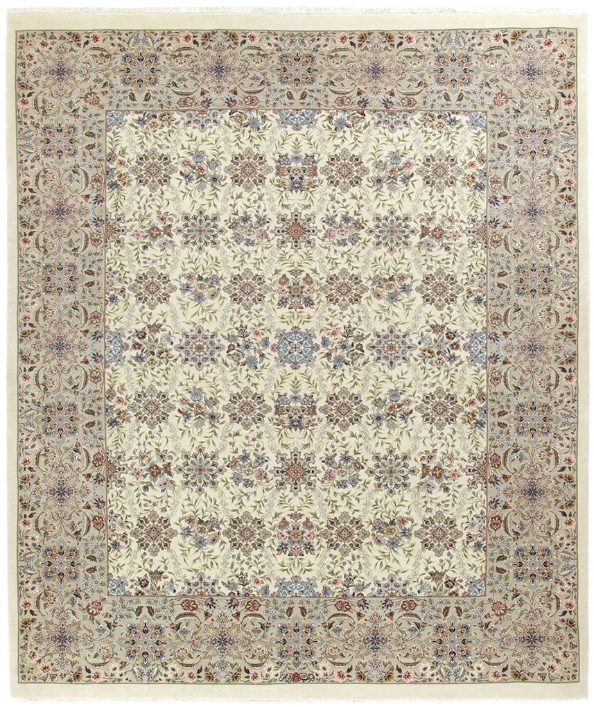 Isfahan Tappeto 250 x 200 (Iran) Annodato A Mano