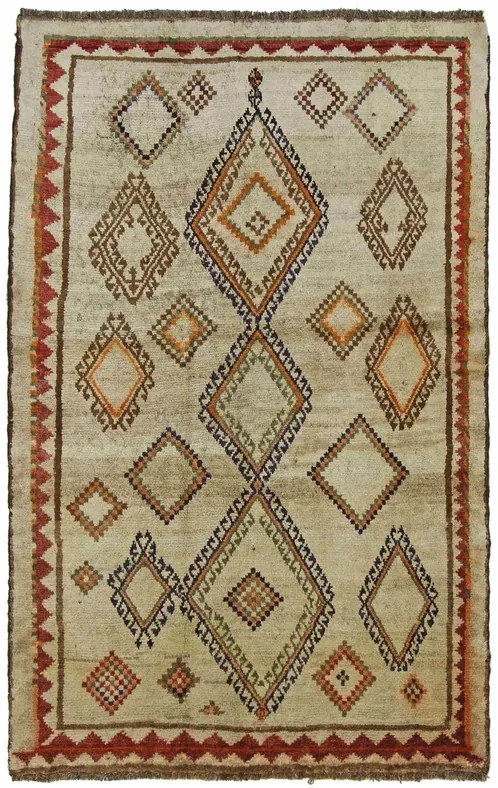 Gashghai Tappeto 220x140 Beige (Iran) Annodato A Mano