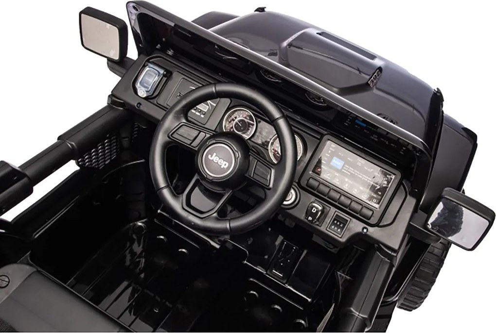 Macchina Elettrica per Bambini Jeep Wrangler Rubicon 12V con Telecomando Nero...