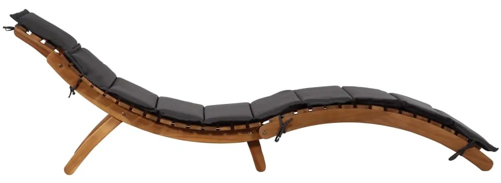 Lettini prendisole con cuscini 2pz grigio scuro massello acacia