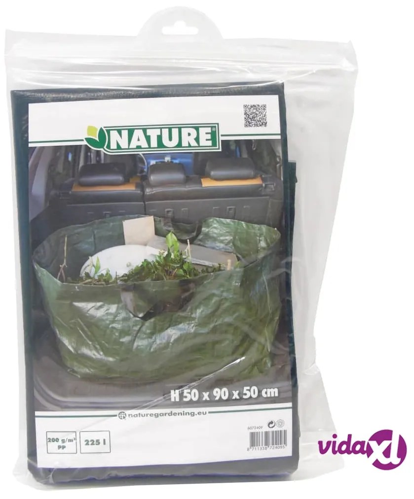 Nature Sacco per Rifiuti da Giardino Rettangolare 225 L Verde