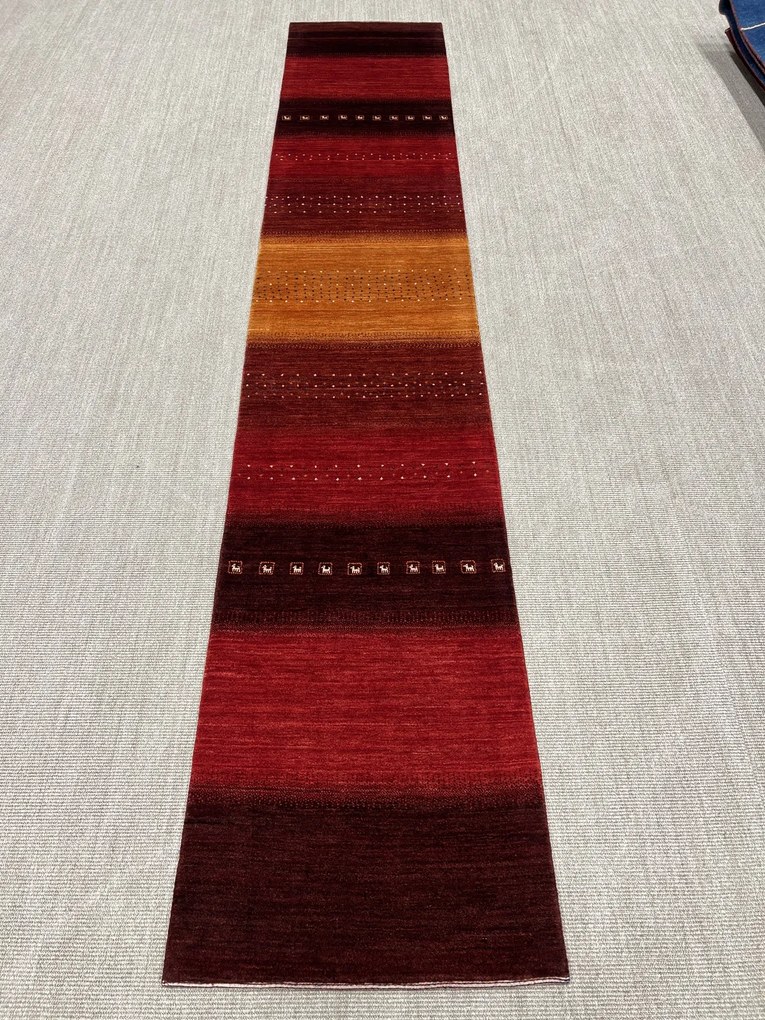 Loribaft Tappeto persiano 80x430 Rosso (Iran) Annodato A Mano