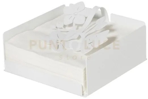Portatovaglioli fior di loto bianco marmo