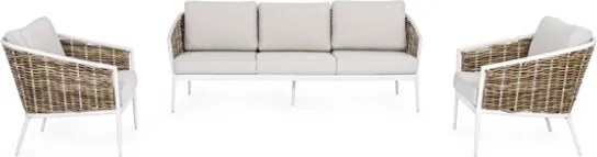 Salotto Da Esterno In Alluminio 5 Posti Con Tavolino Maribela Bianco Bizzotto