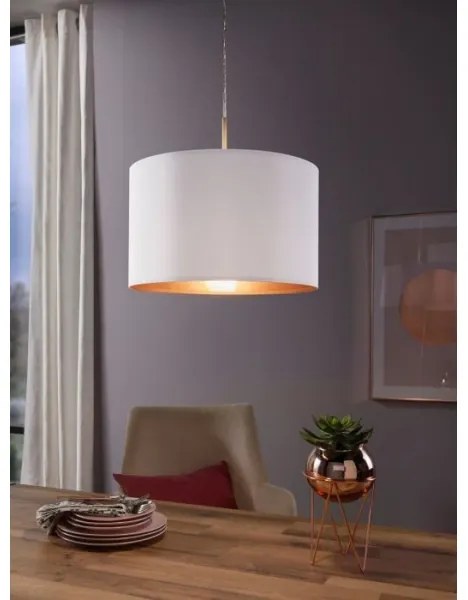 Eglo 78695 - Lampadario a cavo PASTERI 1xE27/60W/230V bianco