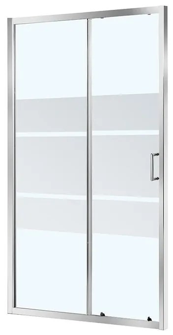 Porta doccia scorrevole Zesk, L 98-102 cm x H 190 cm x SP 6 mm, profilo cromo, vetro serigrafato
