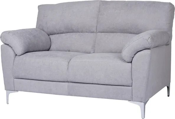 Divano in tessuto a 2 posti 146 cm braccioli imbottito GIADA Grigio Chiaro