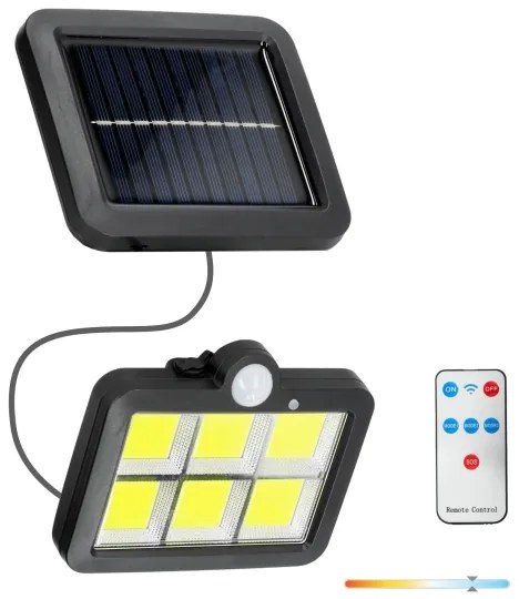 Faretto solare LED 1,5W 6000K IP44 con sensore e batteria 1200 mAh