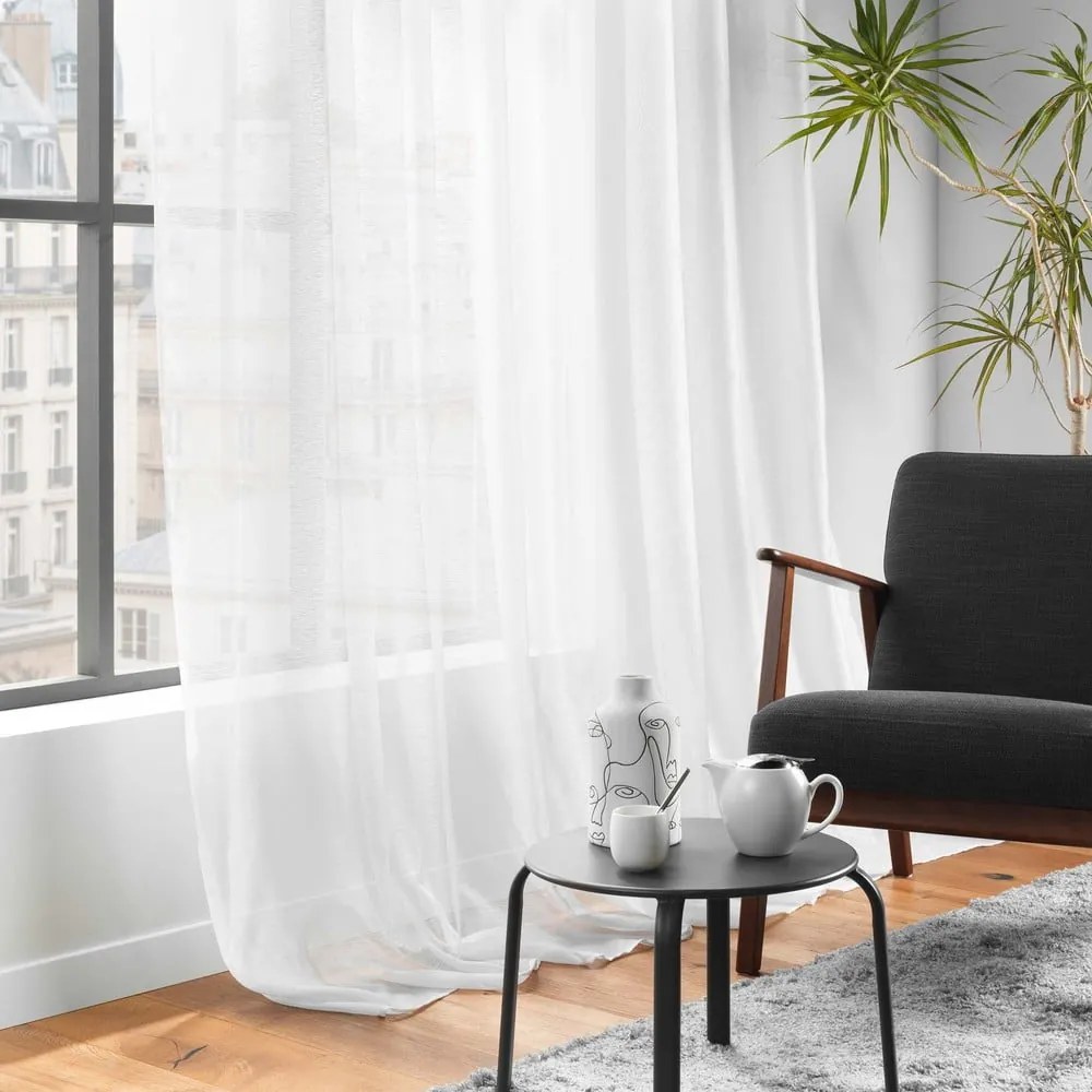 Tenda sottile bianca in voile 300x240 cm Lissea – douceur d'intérieur