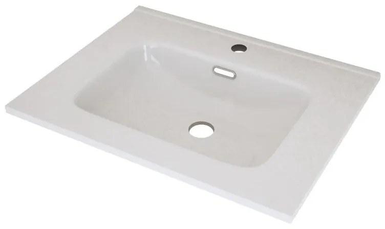 Lavabo da appoggio New BADEN HAUS rettangolare in ceramica L 61 x H 1.8 x P 46 cm bianco