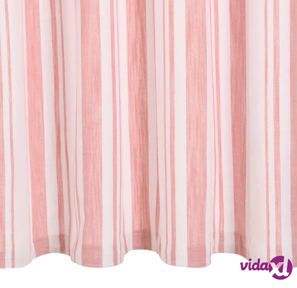 vidaXL Tende con Anelli in Metallo 2pz Cotone 140x225cm Rosa a Strisce