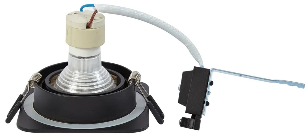 Set di 6 faretti da incasso neri arrotondati GU10 50mm orientabili e inclinabili IP44 - Alberto