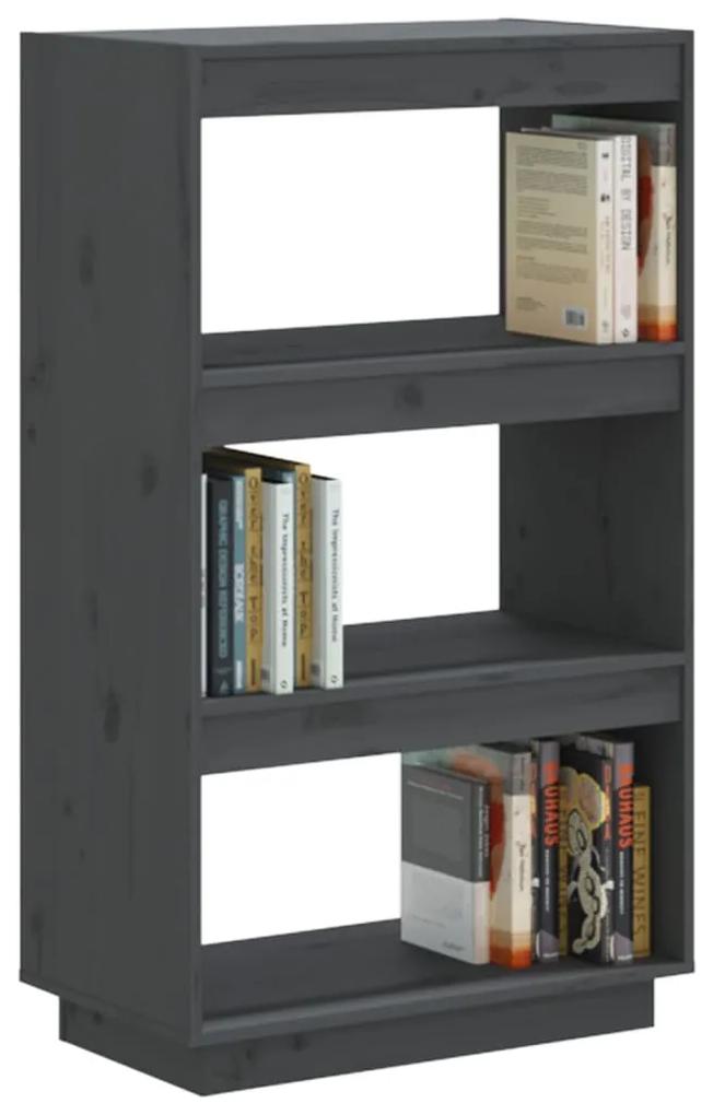 Libreria/divisorio grigio 60x35x103cm in legno massello di pino