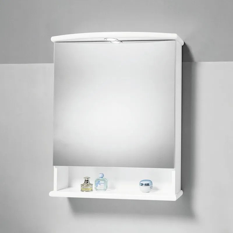Specchio Contenitore Con Illuminazione Katia bianco lucido L 62 x H 77 x P 23 cm