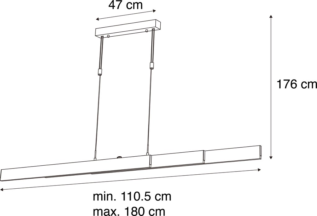 Lampada a sospensione regolabile bronzo scuro con LED dimmerabile - Lamba