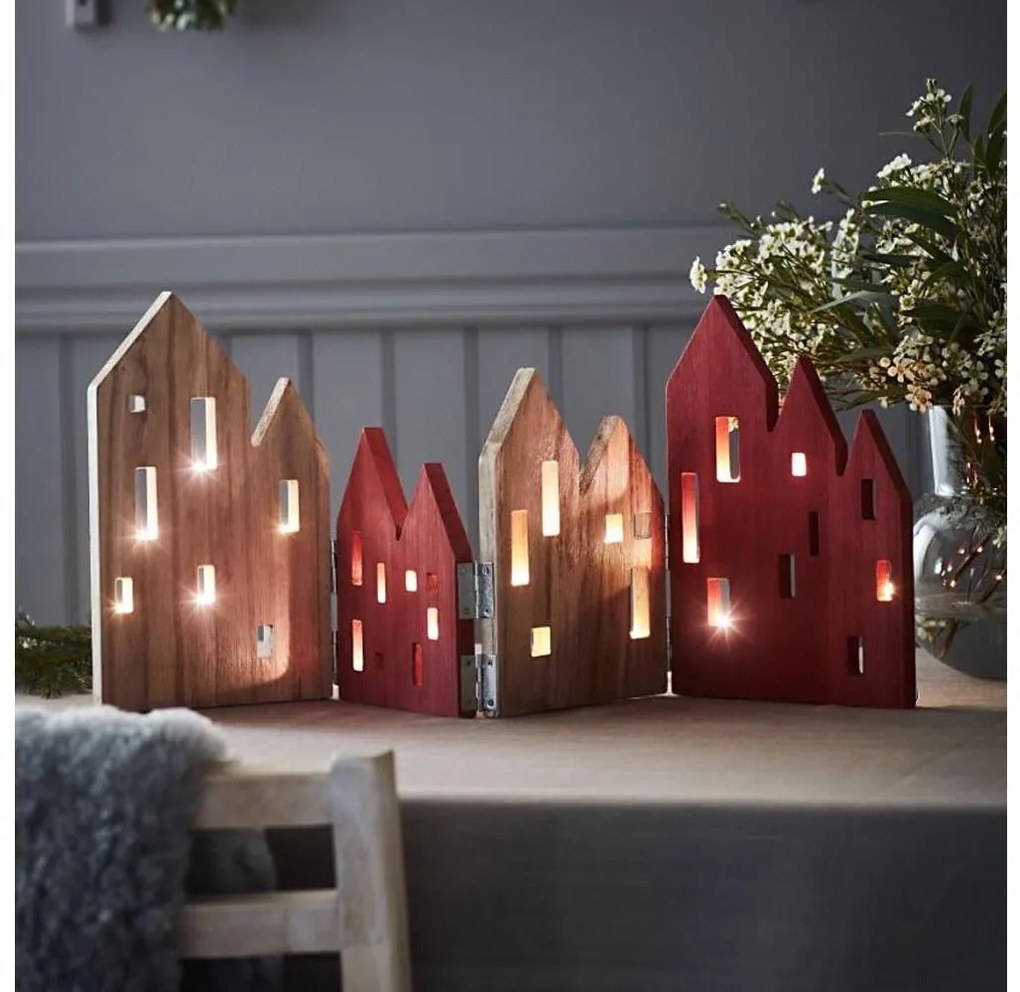 Markslöjd 705743 - Decorazione natalizia LED VIEW LED/0,9W/3V legno/rosso