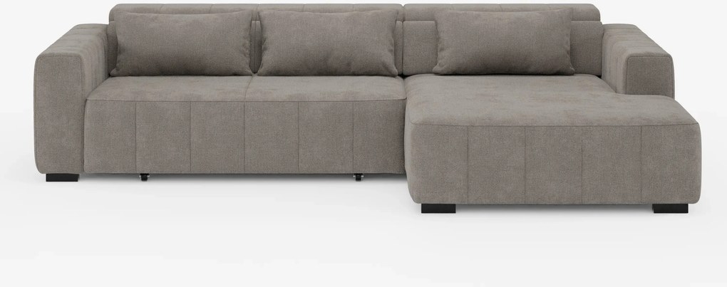 Doric Divano angolare con penisola e sedute allungabili con relax elettrico - poggiatesta reclinabili in tessuto smacchiabile T23