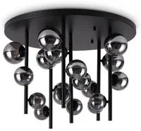 Plafoniera Moderna Perlage Metallo Nero 18 Luci G9 15W 3000K