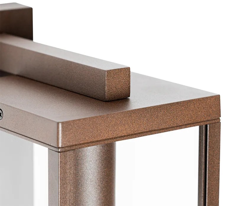 Lanterna da parete per esterni marrone ruggine IP44 con sensore crepuscolare - Charlois