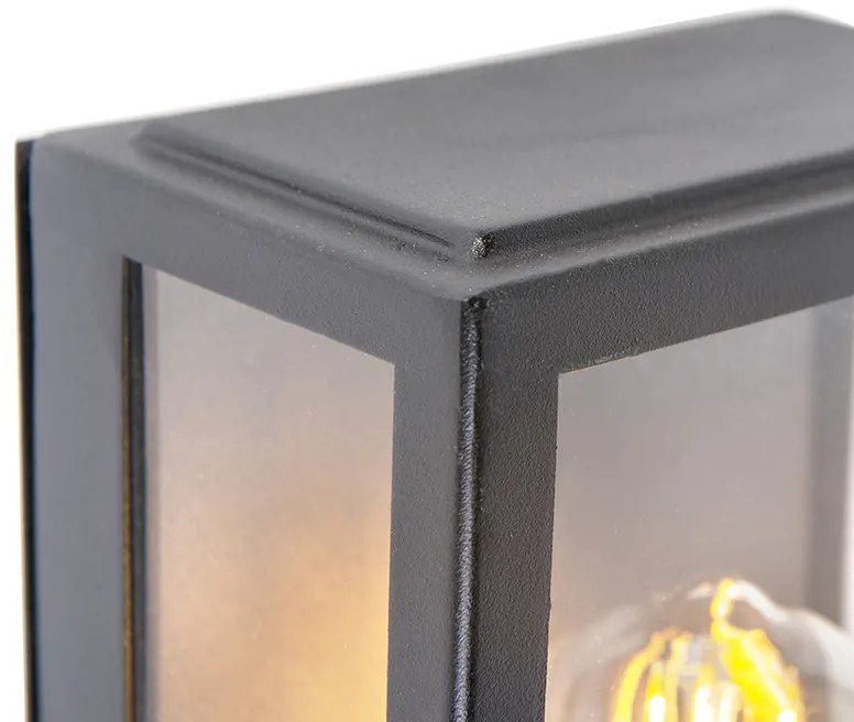 Lampada da parete per esterni nera con sensore crepuscolare - Rotterdam