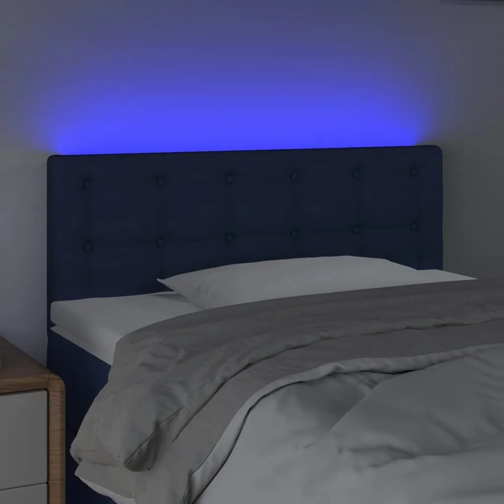 Testiera a led blu 100x5x78/88 cm in tessuto