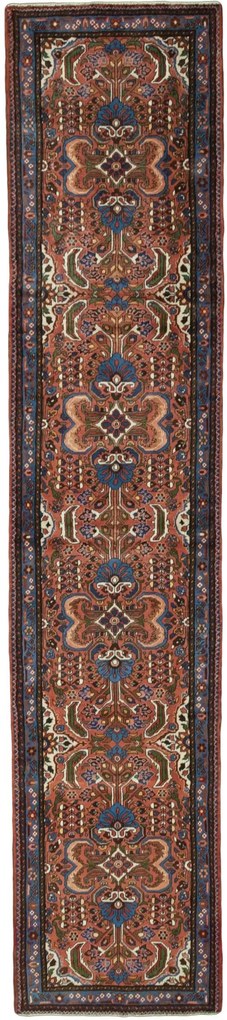 Hamedan Tappeto persiano 400x90 Rosso (Iran) Annodato A Mano