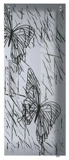 Anta per porta scorrevole Butterfly in vetro nero L 96 x H 215 cm sp.10 mm destra