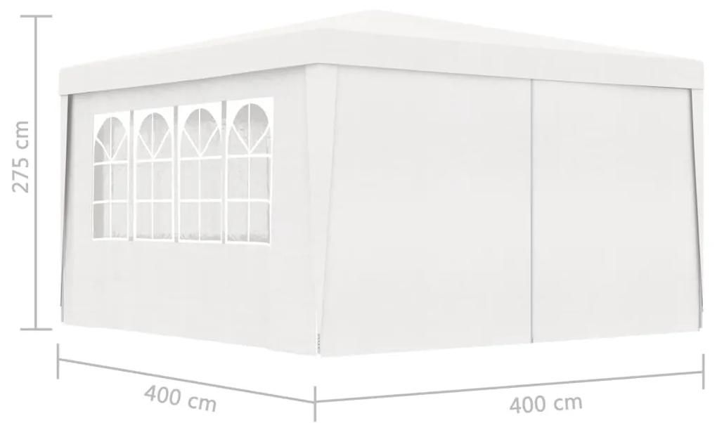 Gazebo Professionale con Pareti 4x4 m Bianco 90 g/m²