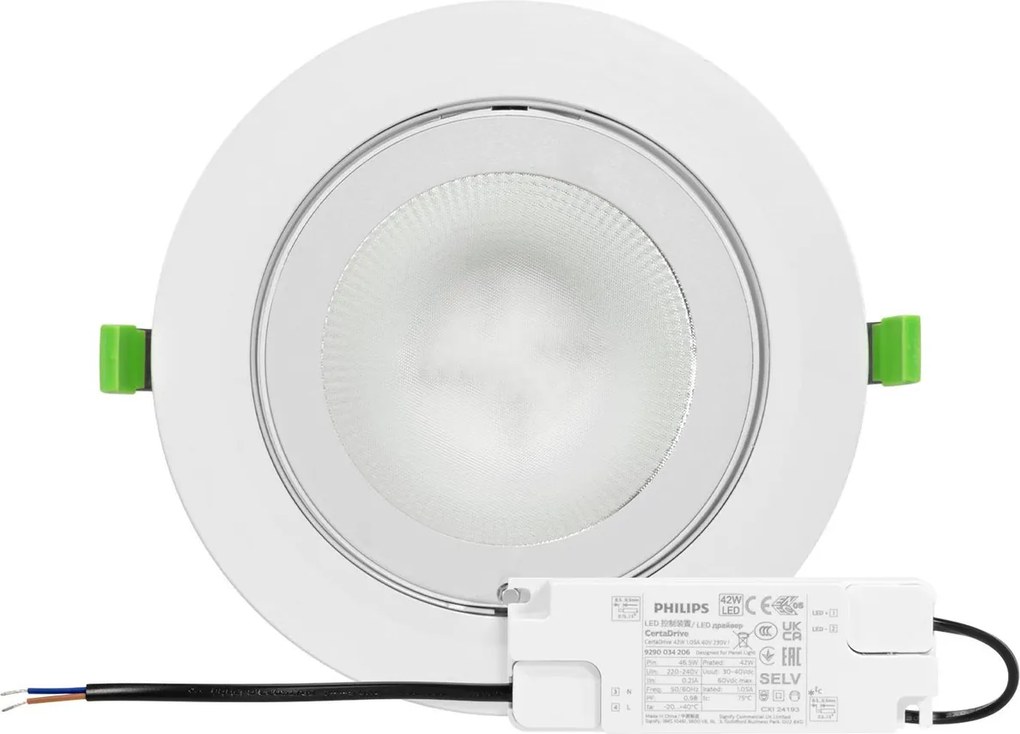 Faro LED da Incasso 42W Orientabile Foro Ø210mm con driver Philips Colore Bianco Variabile CCT