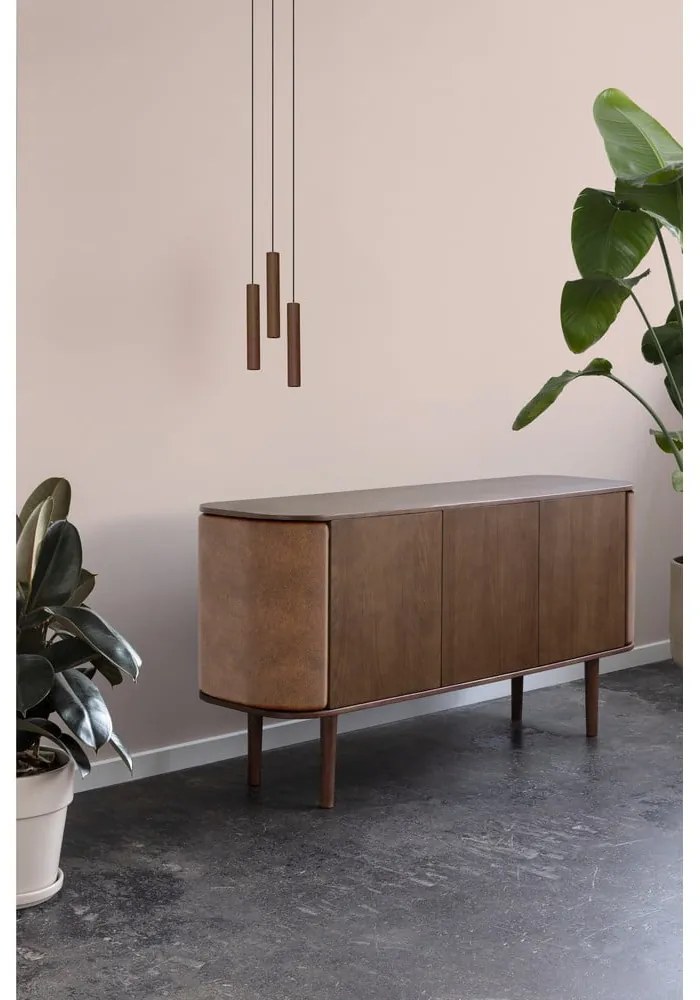 Cassettiera bassa grigio-marrone in rovere 150x75 cm Treasures - UMAGE