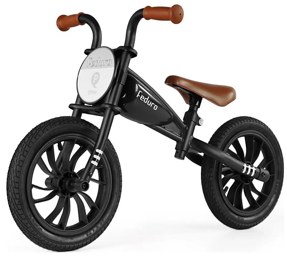 QPlay - Bici a spinta FEDURO nero/marrone