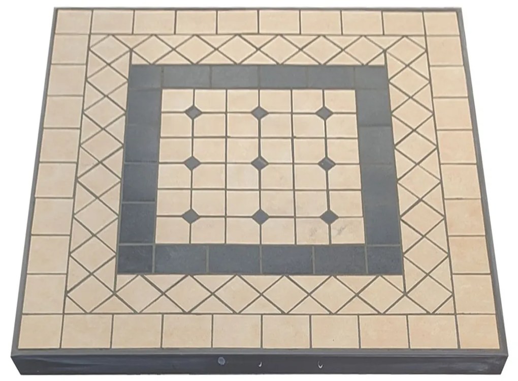 VENTUS - tavolo da giardino in ferro con piano in mosaico 80 x 80