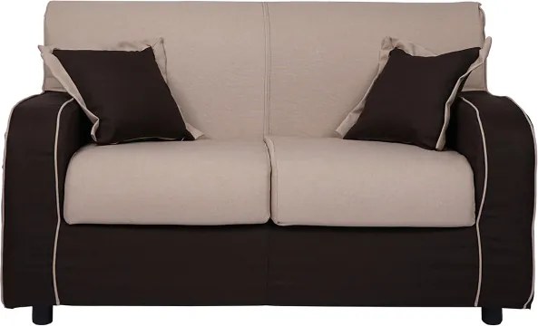 Divano sfoderabile 2 posti 146 cm PARIGI bicolore BEIGE e MARRONE