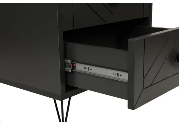 Comodino LUNA 55x50 cm antracite/nero