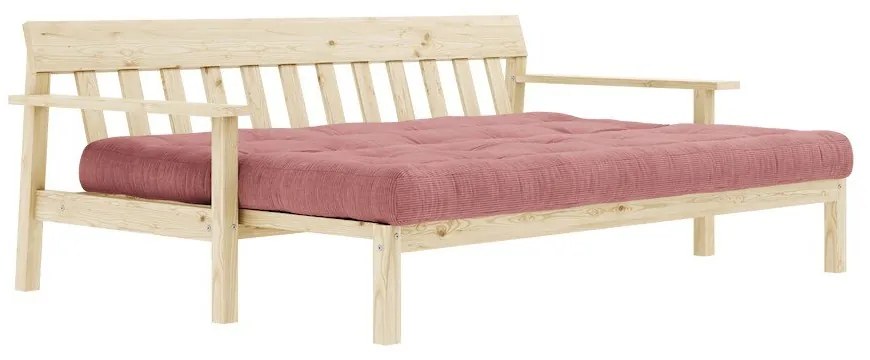 Divano letto in velluto a coste rosa 218 cm Unwind - Karup Design