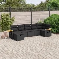 Set Divani da Giardino con Cuscini 7pz Nero Polyrattan 3265528