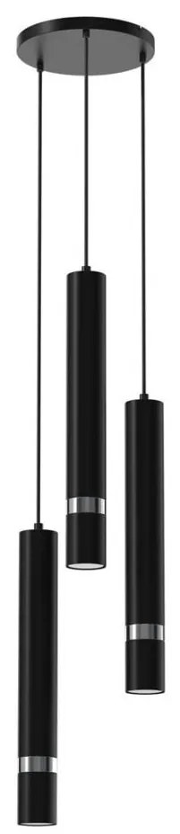 Lampadario a sospensione con filo JOKER 3xGU10/8W/230V nero/cromo lucido