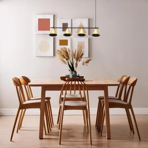 Lampadario a sospensione con filo CONE 4xGU10/10W/230V oro/nero