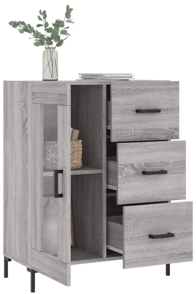 Credenza grigio sonoma 69,5x34x90 cm in legno multistrato