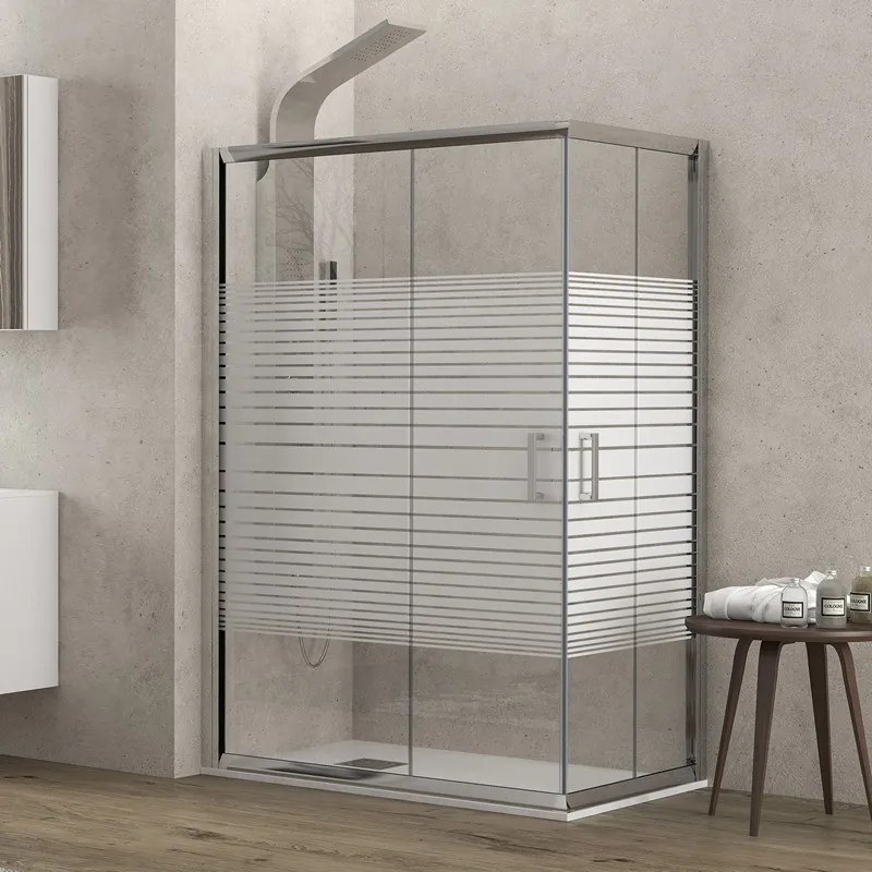 Box doccia 90x90 serigrafato altezza 180cm modello K410 - KAMALU