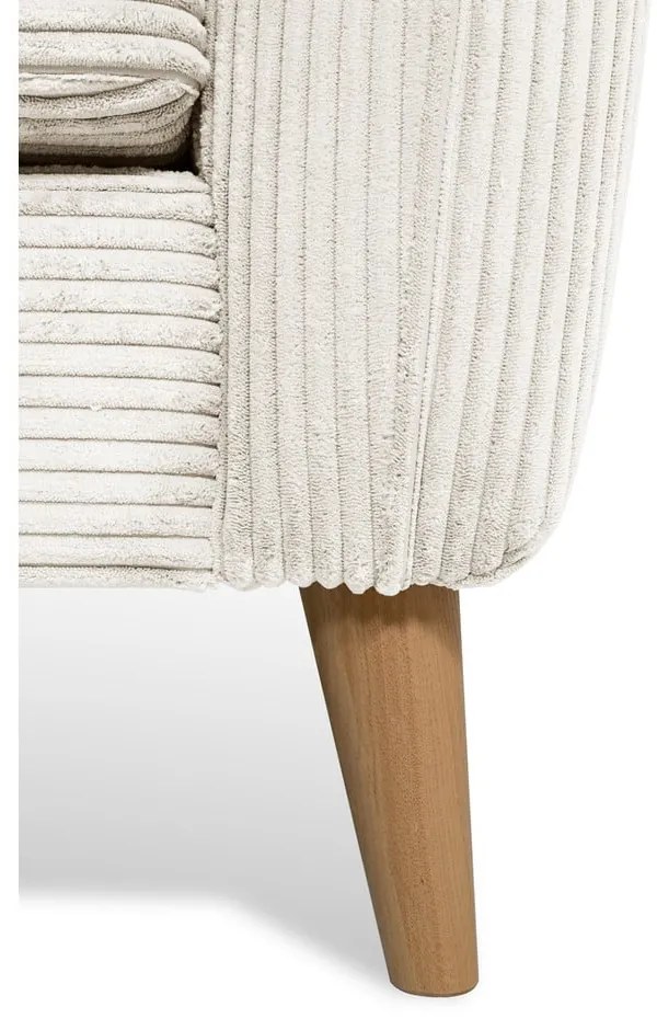 Divano angolare in velluto a coste bianco (angolo sinistro) Paris - Scandic