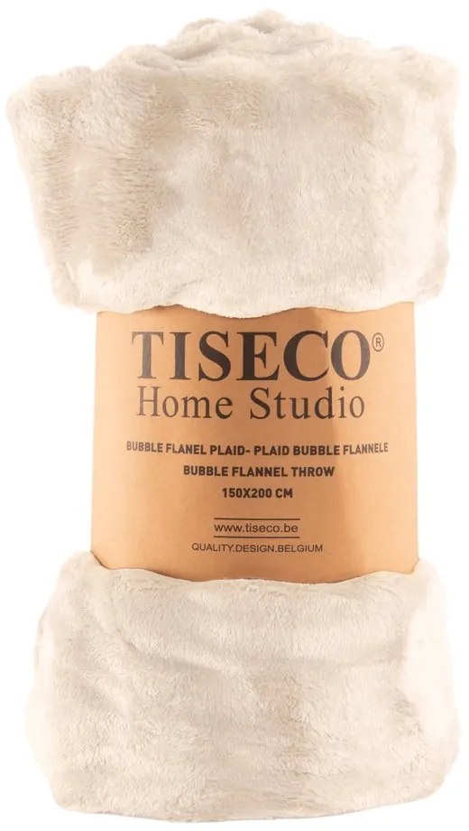 Coperta avorio in micropile 150x200 cm Wave – Tiseco Home Studio