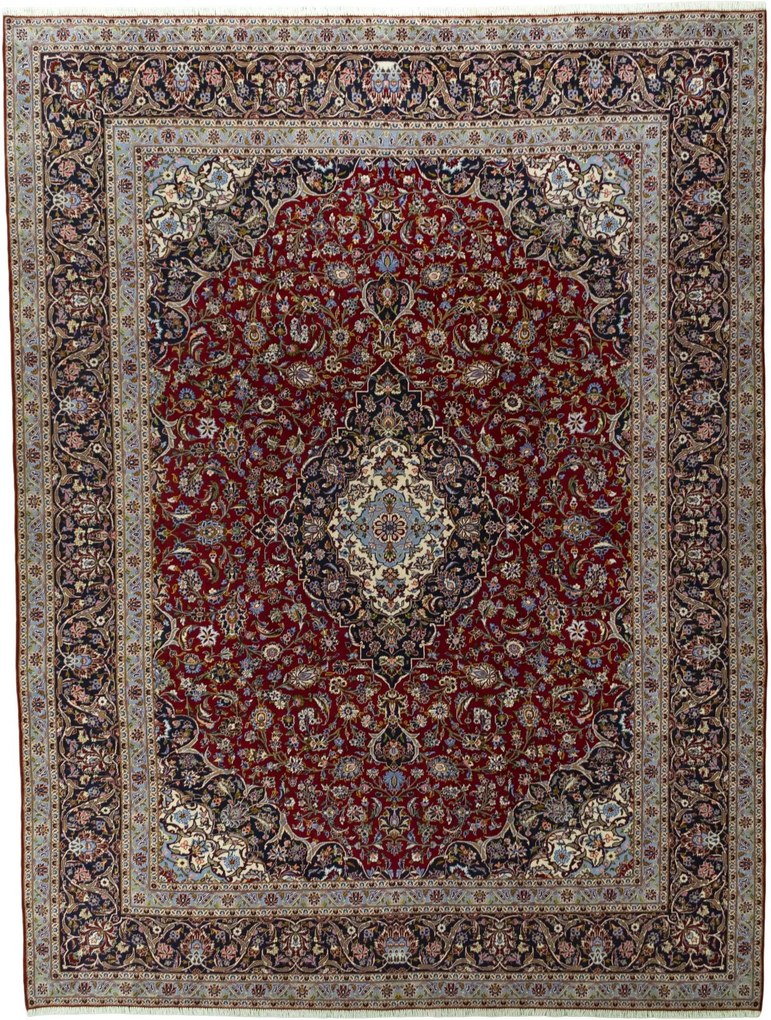 Kashan Tappeto 300 x 400 Rosso (Iran) Annodato A Mano