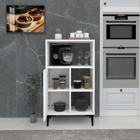 Mobile Da Cucina Multifunzione Dispensa 60x35x109 Kion Bianco