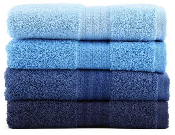 Set di 4 asciugamani in cotone blu Sky, 70 x 140 cm Rainbow - Foutastic