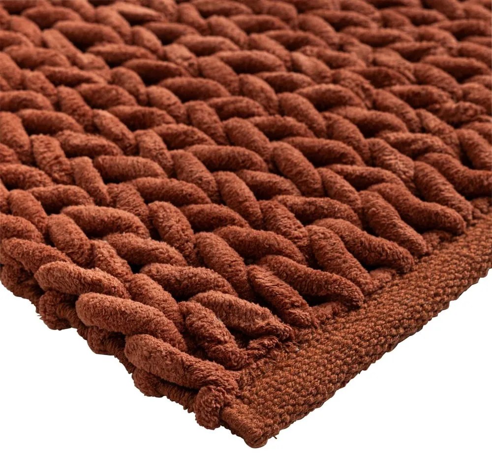 Tappetino per il bagno color terracotta 50x80 cm Ariel – douceur d'intérieur